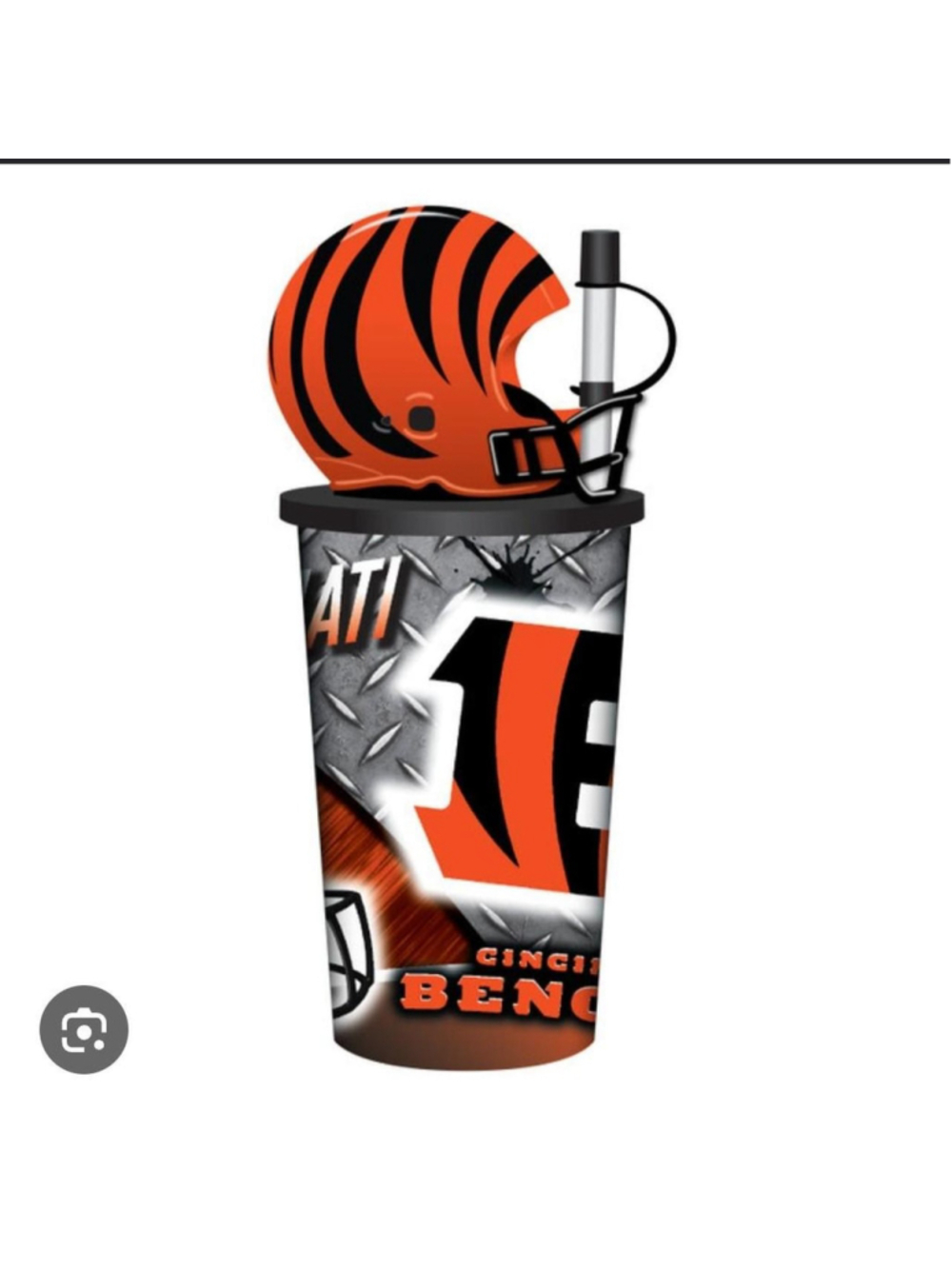 Cincinnati Bengals NFL pen holder with orange/black tiger stripe helmet graphic - Picture 2 of 2